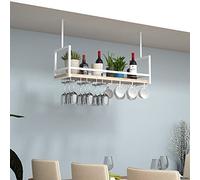 PXAMORTEL Botellero de Metal, Soporte for Copas de Vino for Colgar en el Techo, de Metal, Madera Maciza, Multicolor, Varios tamaños(White,60 * 30 * 60CM(24 * 12 * 24 in))