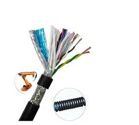 PXAMORTEL Cable con núcleo de cobre puro apantallado, Cable de cadena de arrastre de señal 485 de par trenzado blindado, 1 m, varios tamaños, PVC, cobre, multicolor(Black,18AWG 0.75MM-4 CORES 1M)