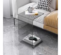 PXAMORTEL Mesa Auxiliar acrílica, Mesa de Centro, Mesa Auxiliar de acrílico en Forma de U Multicolor, Varias Alturas(Grå,H-65CM/25.5IN)