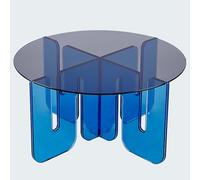 PXAMORTEL Mesa Auxiliar acrílica, Mesa de Centro, Mesa Auxiliar de Centro de acrílico y Vidrio Templado, Multicolor, 31 x 16 Pulgadas(Blue)