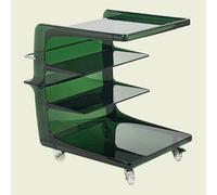 PXAMORTEL Mesa Auxiliar acrílica, Mesa de Centro, Mesa de Almacenamiento acrílica de 4 Niveles, móvil, con Ruedas, Multicolor, 53 x 40 x 55 cm(Green)