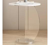 PXAMORTEL Mesa Auxiliar acrílica, Mesa de Centro, Mesa de Centro con Patas de acrílico y Tablero de Roca en Varios tamaños(Small)