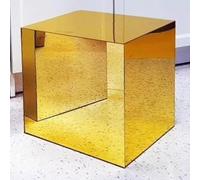 PXAMORTEL Mesa Auxiliar acrílica, Mesa de Centro, Mesa de Centro Cuadrada con Espejo acrílico Multicolor. No Requiere ensamblaje.(Gold)