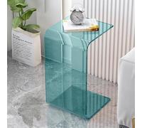 PXAMORTEL Mesa Auxiliar acrílica, Mesa de Centro, Mesa de Centro de acrílico en Forma de C con Borde Redondo, Multicolor, Varios tamaños, Mesa Auxiliar(Blue,12x12x26inch)