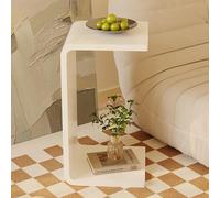 PXAMORTEL Mesa Auxiliar acrílica, Mesa de Centro, Mesa de Centro de acrílico en Forma de U, Mesa Auxiliar, 30 x 30 x (55-65) cm, Multicolor(Pure White,30x30x65cm)