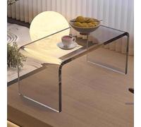 PXAMORTEL Mesa Auxiliar acrílica, Mesa de Centro, Mesa de Centro de acrílico Transparente y Gris, 30 x 30 x (55-65) cm(Clear,30 x 30 x 65 cm)