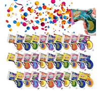 PXBSNB Juego de 30 cañones de confeti, cañón de confeti, pistola de confeti, pistola de confeti poppers, bomba de confeti biodegradable para carnaval, cumpleaños, bodas, Año Nuevo, fiestas