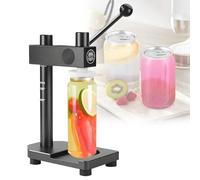 PxkVrin Máquina cerradora de Vasos de aleación de Aluminio, máquina cerradora de latas Manual con Base Fija, Altura Ajustable, para conservar Alimentos en latas. Black