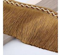 PXMWITSEZ Cinta de Encaje Trenzado de poliéster con Flecos y borlas de Cuentas Elegantes de 13 Metros.(Light Coffee)