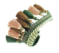PXMWITSEZ Elegant 1 Yard Tassel Fringe Trim - Soft Polyester Edging for Curtains, Clothing, and Table Decorations(Grün)