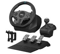 PXN V9 - Volante para juegos con pedales y palanca de cambios de 270/900°, doble motor, retroalimentación, volante de carreras para PC, PS4, PS3, Xbox One, Xbox Series X/S, N-Switch