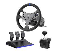PXN V99 Volante PC, 3.2 Nm Force Feedback Volante y Pedales con Shifter, Volante PS4 para Xbox One, Xbox Series X/S, PC, PS4 con Formula-Racing Paddles, Pedal Hall-effect