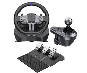 PXN Volante de Carreras, V9 Gen2 Volante de Carreras para PC con Pedales y Palanca de Cambios, 270/900 Grados de Rotacion, Volante con Codificador Magnetico para PC, PS4, Xbox One, Xbox Series X|S