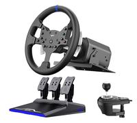 PXN - Volante de PC V99, volante de carreras de retroalimentación de fuerza de 3 nm, desmontaje de 270/900°, con pedal de inducción magnético Hall, volante de barra de cambio 6+1 para PS4/PS3/Xbox One