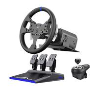PXN - Volante para juegos V99 de 3.2 nm con retroalimentación de fuerza, volante de carreras 270/900, desmontable, con pedal de inducción magnético Hall, barra de cambio de marchas 6+1, volante de PC