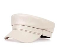PXPLDYY Boina Mujer Boina Militar De Piel Sintética De Color Liso, para Primavera Y Otoño, para Exteriores, para Adultos, Estilo Pintor, Estilo Hip Hop, con Protección Solar, Deportiva, Color Bei