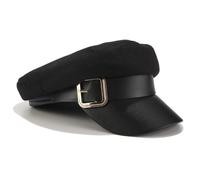 PXPLDYY Boina Mujer Boina Militar para Mujer, Gorra Plana Informal, Gorra De Capitán, Gorra De Camionero De Piel Sintética, Gorra De Viaje De Cadete, Gorra Octogonal De Pintor, Estilo 9, Talla Ún