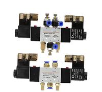 PXQCHAVLN 4V220-08 Válvula Solenoide de Doble Bobina neumática de Aire 5 vías 2 Posiciones DC12V DC24V AC110V AC220V 1 Uds(Sl6mm-adjust)