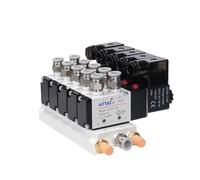 PXQCHAVLN Válvula solenoide combinada de múltiples vías 4V210-08 DC12V 24V AC220V con Accesorios Válvulas solenoides de 5 Puertos y 2 Posiciones(Dc12v 8mm Fittings,9 Stations)