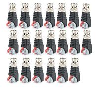 PxQuerantic 20 unidades de adaptador de conector macho BNC, enchufe hembra para cámara CCTV, adaptador BNC de videovigilancia con carcasa de PVC de alta durabilidad, enchufe macho de instalaci