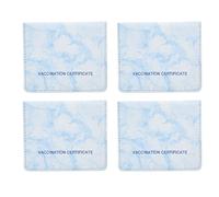 PxQuerantic 4 Unidades de Porta certificados de vacunación, Funda Protectora Impermeable de Cuero PU para Tarjetas de vacunación, Estuche con diseño marmoleado para Tarjetas de identificación (Azul)
