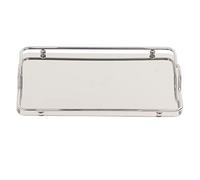 PxQuerantic Bandeja grande rectangular de acero inoxidable, bandeja de servicio con acabado reflectante elegante y asa para el hogar, sala de estar, tazas de café y agua, frutas y platos comer