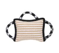 PxQuerantic Cojín mordedor con 3 Asas Fuertes, Juguete de Tira para morder de Yute Resistente a Las roturas para Perros Adultos, Almohada masticable interactiva para Entrenamiento y Juego (Negra)