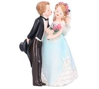 PxQuerantic European Style Couple Resin Figurine, Handcrafted Wedding Craft Ornament, Vivid Detailing Home Decor with Resin Construction, Romantic Tabletop Decoration for Living Room O (26306A-5)