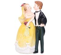 PxQuerantic European Style Couple Resin Figurine, Handcrafted Wedding Craft Ornament, Vivid Detailing Home Decor with Resin Construction, Romantic Tabletop Decoration for Living Room O (26306D-3)