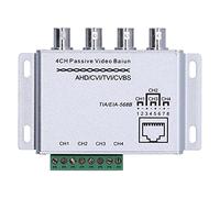 PxQuerantic Transceptor pasivo de video 4CH, convertidor de señal balanceada HD AHD CVI TVI CVBS, Balun UTP BNC RJ45 de par trenzado 1080P para sistemas de cámaras de seguridad CCTV
