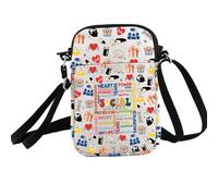 PXTIDY Bolsa cruzada para trabajador social, voluntario, trabajador social, practicante, bolsa cruzada BSW MSW LSW, regalos de agradecimiento, beige, Small