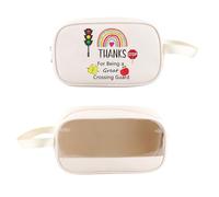 PXTIDY Bolsa de aseo transparente con texto en inglés "Thanks for Being A Great Crossing Guard", White, Neceser