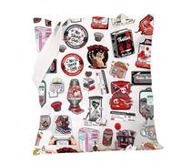 PXTIDY Bolsa de mano de terror con texto en inglés "True Crime Book Club", regalo de noche de terror, thriller, bolsa de hombro, mercancía aterradora, beige, Medium