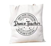 PXTIDY Bolsa de mano para profesor de baile, regalo de agradecimiento para instructor de baile, regalo de agradecimiento para instructor de baile, regalo de agradecimiento, beige, Medium