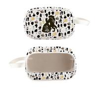 PXTIDY Bolsa de maquillaje transparente inspirada en la película, regalo de cuento de hadas, bolsa de maquillaje portátil con cremallera para fanáticos de princesas, White, Bolsa de maquillaje
