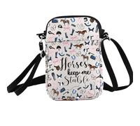 PXTIDY Bolso cruzado ecuestre para montar a caballo, bolso cruzado de vaquera, regalo para jinete a caballo, beige, Small