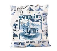 PXTIDY Bolso de mano con diseño de pingüino nihilista Mountains But Why - Bolsa de hombro motivacional para introvertidos, regalos de crisis existencial, beige, Medium
