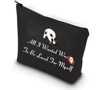 PXTIDY Broadway - Bolsa de maquillaje musical All I Wanted was to Be Loved for Myself, bolsa de cosméticos, regalo de teatro musical para mujeres, Black, bolsa de maquillaje
