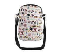PXTIDY Brother - Bolsa cruzada clásica de comedia para el programa de televisión, regalo de película, personajes, bolsa de mensajero para programas de televisión, beige, Small