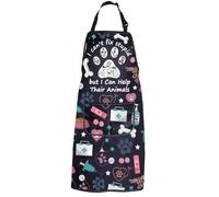 PXTIDY Delantal veterinario con texto en inglés "I Can't Fix Stupid I Can Help Their Animals", Negro, M
