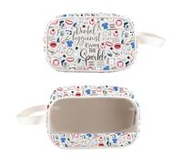 PXTIDY Dental Gift DH Dentista Gift Dental Hygienists Bring The Sparkle Clear Cosmetic Case Neceser Dental Thank You Gift, White, Bolsa de maquillaje transparente