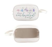 PXTIDY Enchanted to Meet You - Bolsa de maquillaje transparente de cuentos de dibujos animados de hadas, estuche de cosméticos, regalo de viaje de vacaciones, White, Bolsa de maquillaje transparente