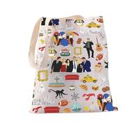 PXTIDY Friends Tv Show - Bolsa de mano inspirada en la serie de televisión, regalos inspirados en Ross Rachael Chandler Monica Phoebe Joey, beige, Medium