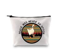 PXTIDY Goose Play - Bolsa de maquillaje para jugadores, regalo Peace was Never an Option, bolsa de cosméticos divertida para mujeres, beige, bolsa de maquillaje