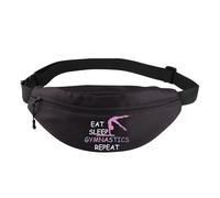 PXTIDY Gymnasts - Riñonera deportiva para comer, dormir, gimnasia, repetición, regalo de competición, unisex, riñonera, Black