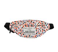 PXTIDY Lucky Bridge - Riñonera para jugadores de puente, regalos con texto en inglés "That What I Do I Play Bridge Gamble", riñonera manos libres, regalo de puente, beige, Talla única, Riñonera