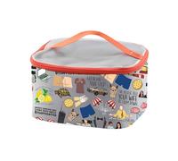 PXTIDY Modern The Family - Bolsa de cosméticos con cremallera para programas de televisión familiares, regalos para amigos, Gris