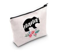 PXTIDY Nana Bear - Bolsa de cosméticos divertida para cumpleaños, día de la madre, regalo para abuela, abuela, abuela, Nana, bolsa de maquillaje