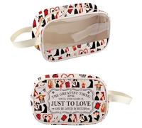 PXTIDY Neceser musical transparente The Greatest Thing You'll Ever Learn is Just to Love and Be Loved en bolsa de devolución para los fans, beige, Bolsa de maquillaje transparente