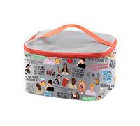PXTIDY New and Girl - Bolsa de cosméticos con citas de la serie de televisión, bolsa de maquillaje Moonwalking Tv Sitcom, regalos para mujeres, mejores amigas, hermanas y fans, gris, Sofisticación